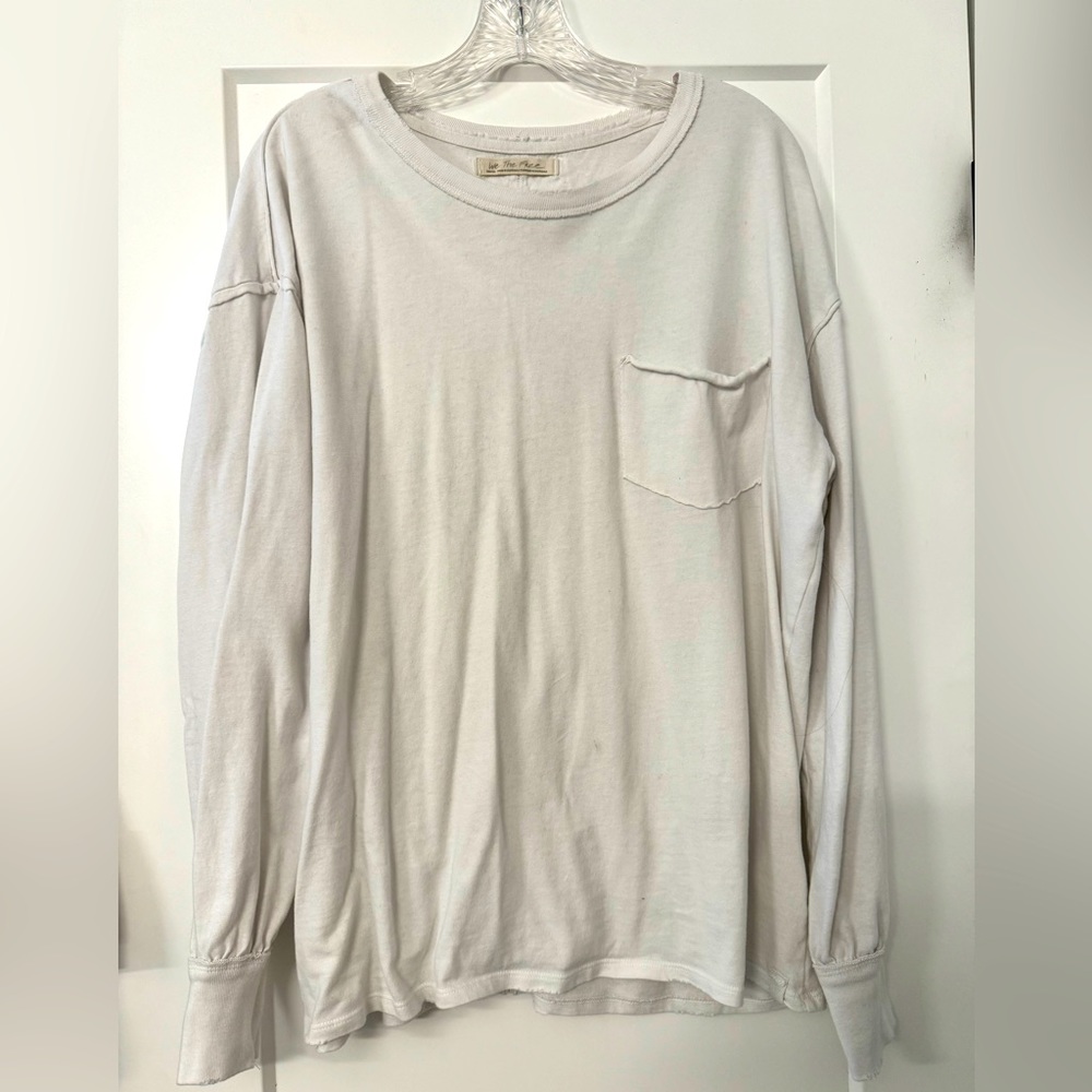 White long sleeve sweater shirt from Anthropologie